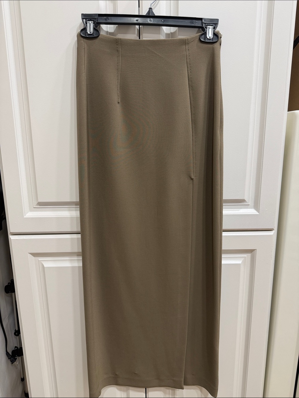 Zara Olive Brown Pencil Skirt with High Slit